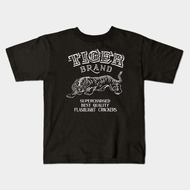 Tiger Brand Flashlight Crackers Kids T-Shirt by PyroFlashgear